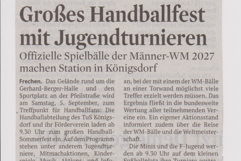 Kölner Stadt-Anzeiger kündigt großes Handball-Sommerfest an