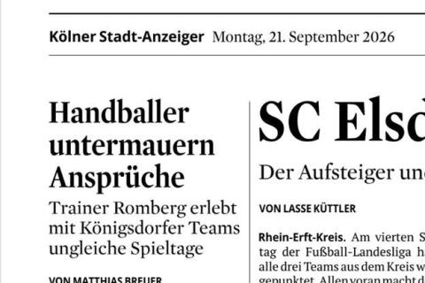 „Handballer untermauern Ansprüche“ – Kölner Stadt-Anzeiger berichtet über Königsdorfer Saisonstart