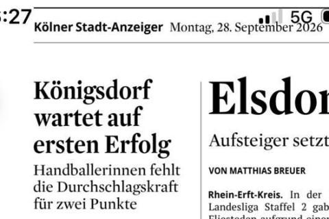 „Königsdorf wartet auf ersten Erfolg“ – Kölner Stadt-Anzeiger berichtet über unsere 1. Damen